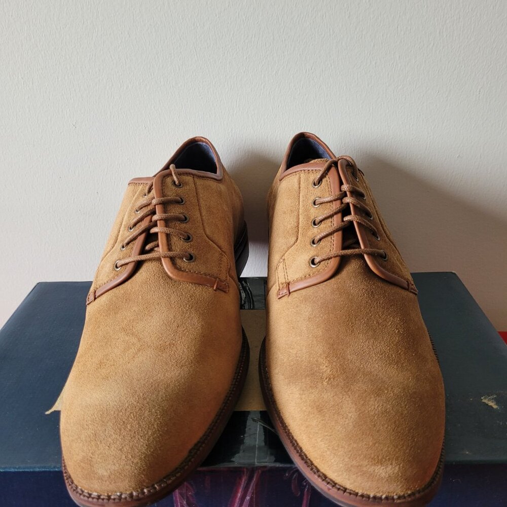 BRAND NEW, COLE HAAN, BOURBON SUEDE DRESS SHOES, SIZE 8.5!!!